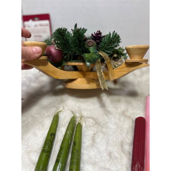 Alvin Preissler German w/standing angels Advent Candlelabrum with tealight natur - Picture 14 of 16